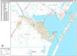 Corpus Christi Wall Map Premium Style 2026